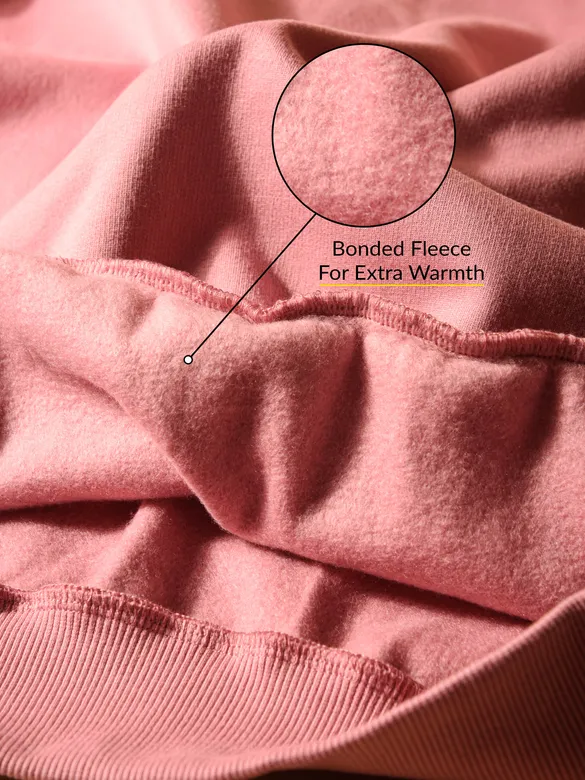 Solid Pastel Pink Men Sweatshirts