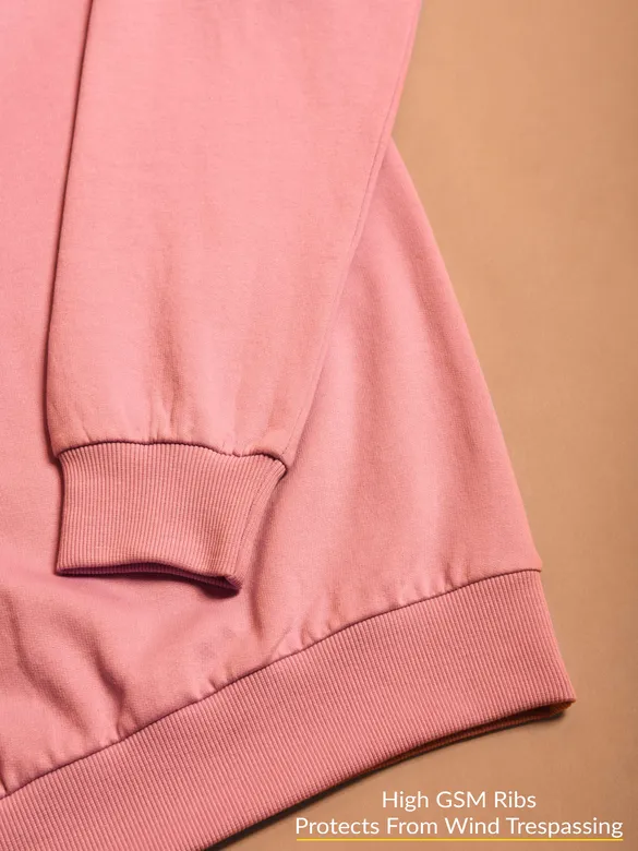 Solid Pastel Pink Men Sweatshirts