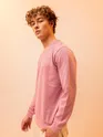 Solid Pastel Pink Men Sweatshirts