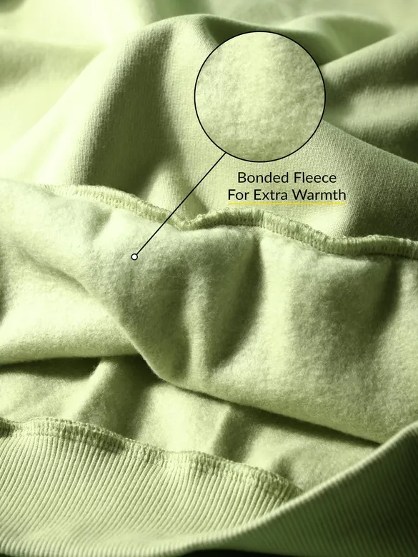 Solid Pista Green Men Sweatshirts