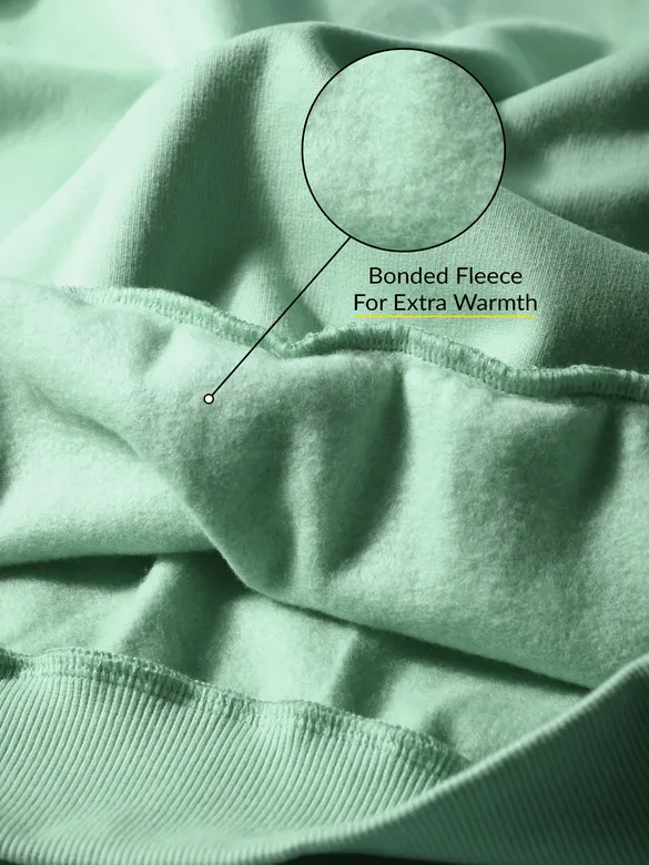 Solid Soft Green Men Sweatshirts