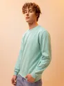 Solid Soft Green Men Sweatshirts