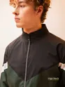Black and Olive Color Block Windcheater Jacket for Men