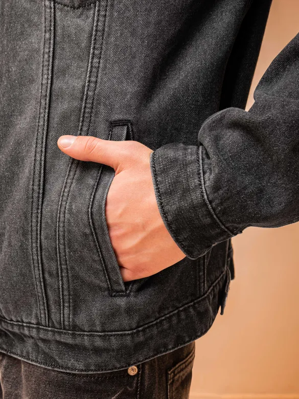 Black Denim Jacket for Men