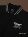 Black Solid Varsity Jacket for Men