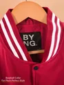 Burgundy Printed Varsity Jacket for Men