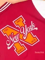 Burgundy Printed Varsity Jacket for Men
