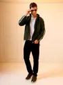 Dark Olive Raglan Sleeve Jacket for Men