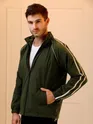 Dark Olive Raglan Sleeve Jacket for Men