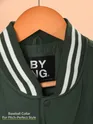 Deep Olive Green Solid Varsity Jacket for Men
