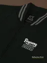 Deep Olive Green Solid Varsity Jacket for Men