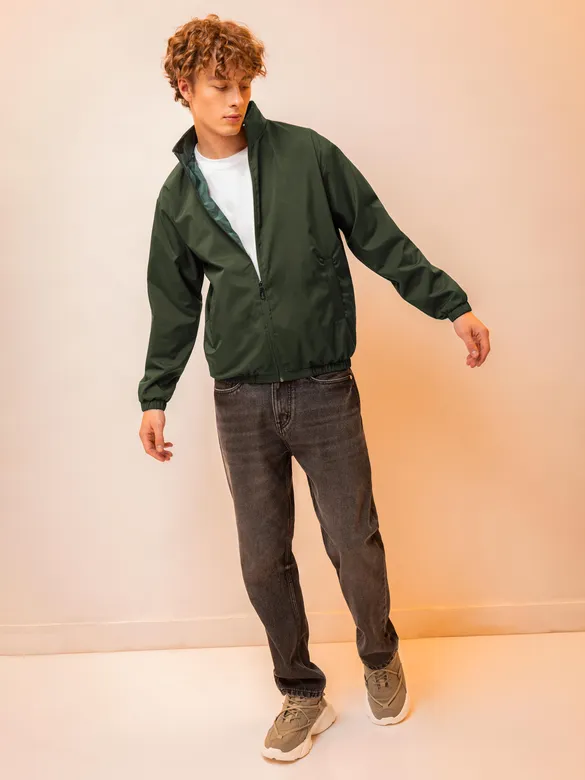 Green Camo Reversible Windcheater Jacket for Men