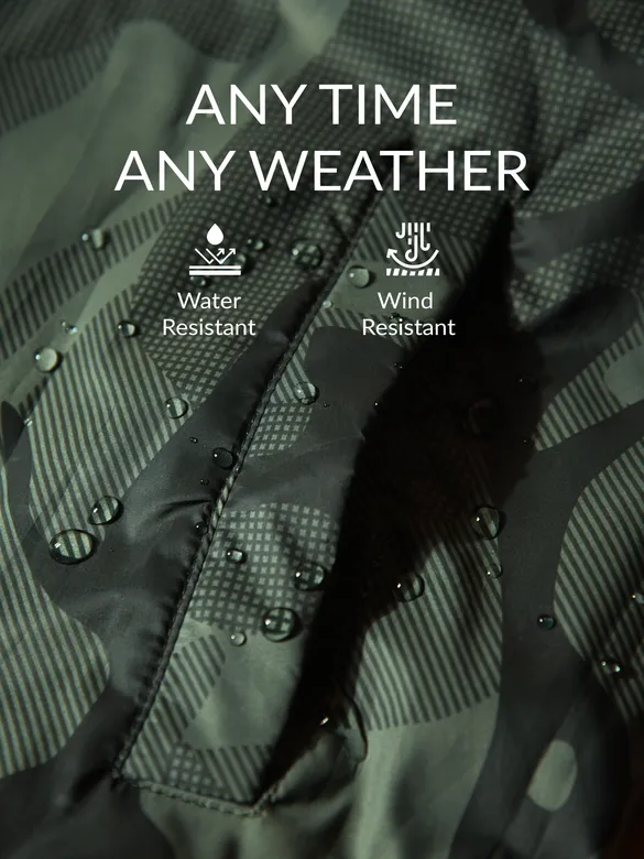 Green Camo Reversible Windcheater Jacket for Men