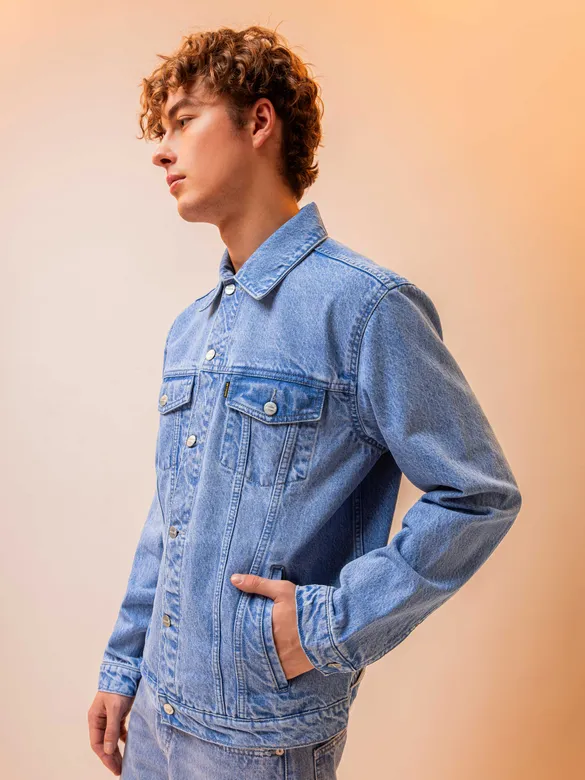 Light Blue Denim Jacket for Men
