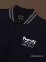 Navy Blue Solid Varsity Jacket for Men