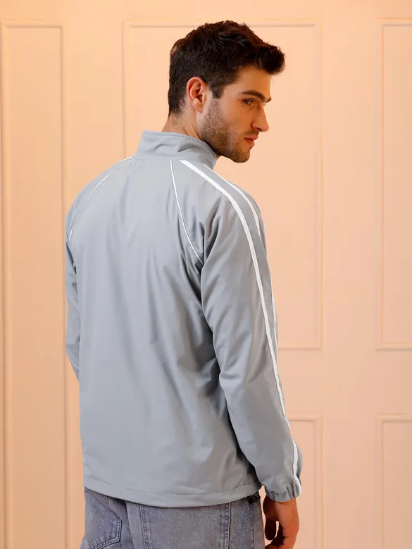 Coin Grey Raglan Sleeve Jacket for Men