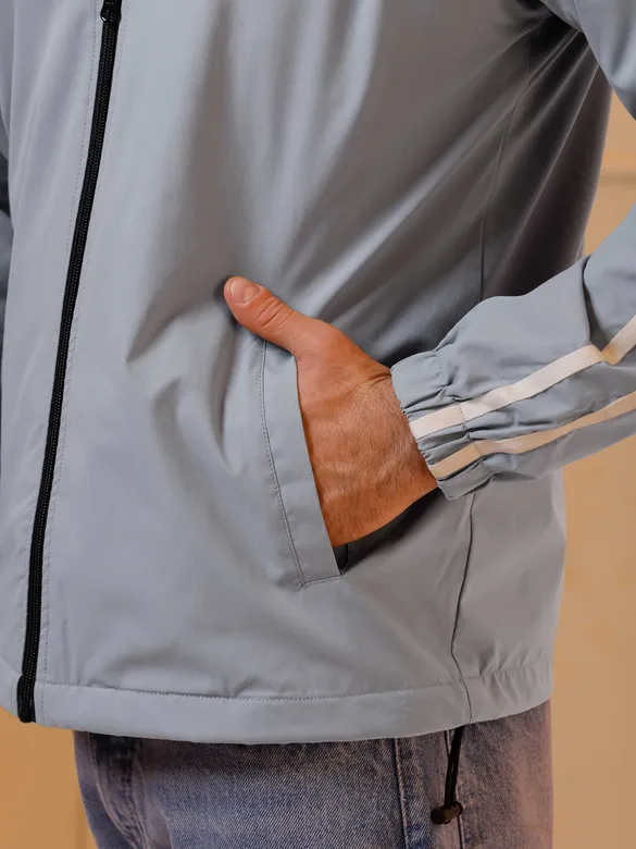 Coin Grey Raglan Sleeve Jacket for Men