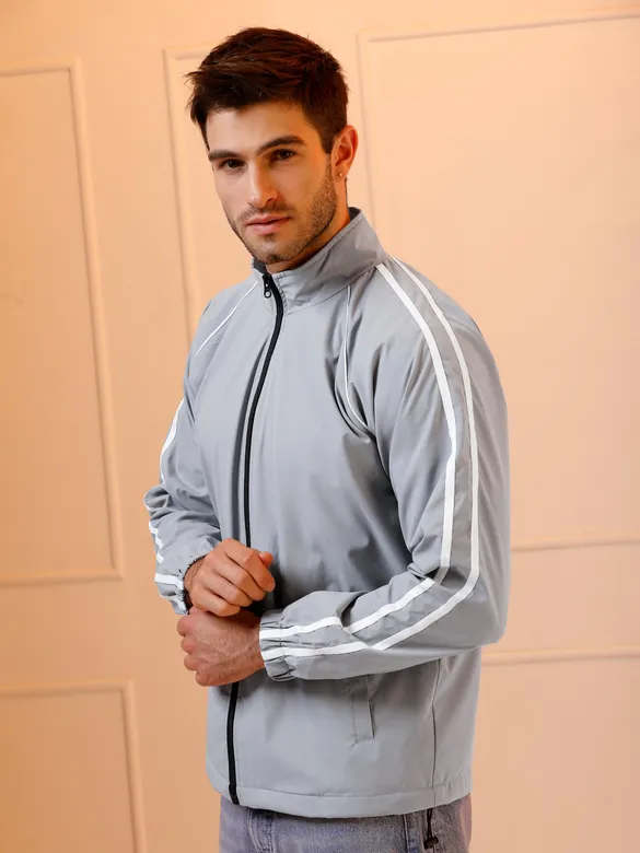Coin Grey Raglan Sleeve Jacket for Men