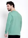 Turquoise Green Diagonal Knit Sweatshirt for Men