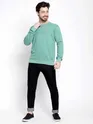 Turquoise Green Diagonal Knit Sweatshirt for Men