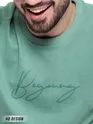 Turquoise Green Diagonal Knit Sweatshirt for Men