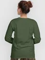 Plain Olive Green Women Full Sleeves T-shirt