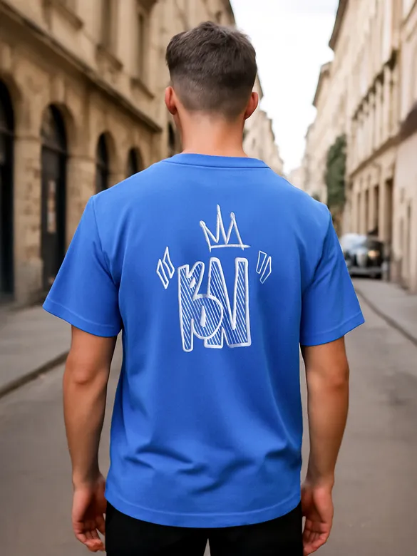 Electric Blue Monday Graphic HD Print T-shirt