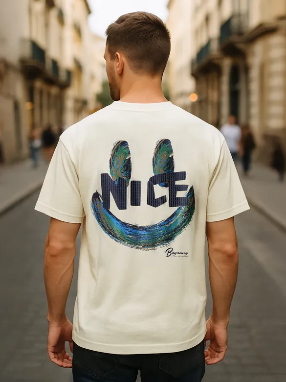 Off White Smiley Rubber Printed T-shirt