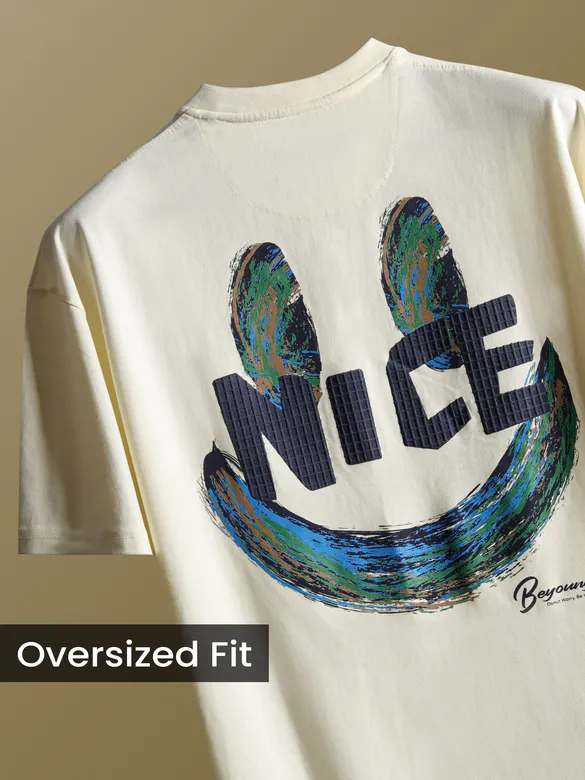 Off White Smiley Rubber Printed T-shirt