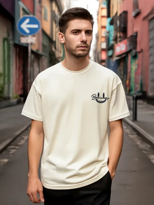 Off White Smiley Rubber Printed T-shirt