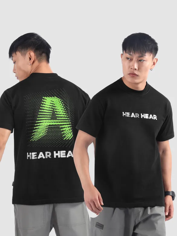 Black 3D Illusion Rubber Printed T-Shirt