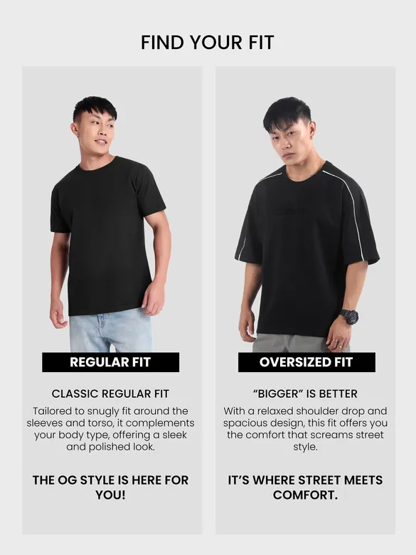 Black Beyoung Embossed Oversized T-Shirt