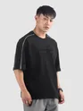 Black Beyoung Embossed Oversized T-Shirt