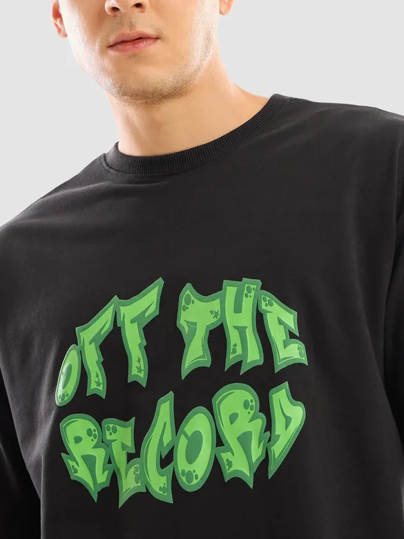 Black Puff Printed Oversized T-shirt For Men