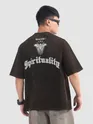 Black Spirituality Acid Wash Oversized T-Shirt