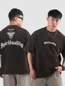 Black Spirituality Acid Wash Oversized T-Shirt