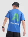 Blue 3D Illusion Rubber Printed T-Shirt