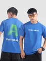 Blue 3D Illusion Rubber Printed T-Shirt
