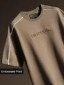 Brown Beyoung Embossed Oversized T-Shirt