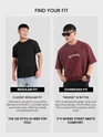 Burgundy Spirituality Acid Wash Oversized T-Shirt