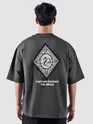 Grey Chinese Dragon Back Patch Oversized T-Shirt