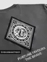 Grey Chinese Dragon Back Patch Oversized T-Shirt