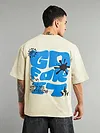 Cream Go For It Puff Print Oversized T-shirt