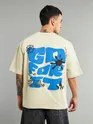 Cream Go For It Puff Print Oversized T-shirt