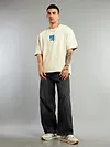 Cream Go For It Puff Print Oversized T-shirt