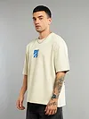 Cream Go For It Puff Print Oversized T-shirt