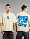 Cream Go For It Puff Print Oversized T-shirt
