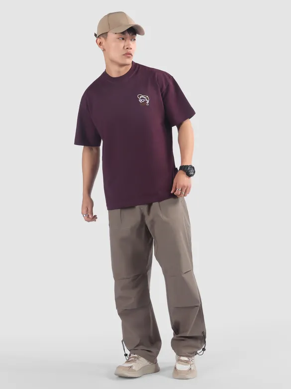 Dark Purple Musafir Printed T-Shirt