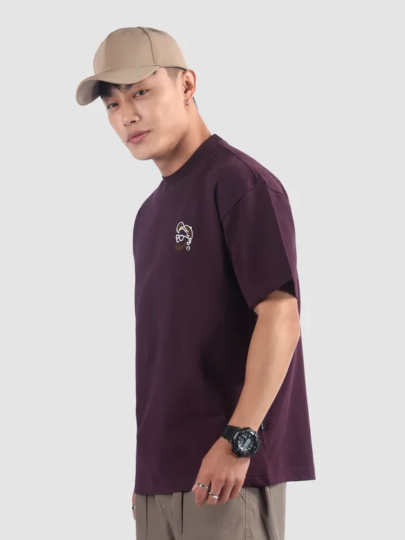 Dark Purple Musafir Printed T-Shirt