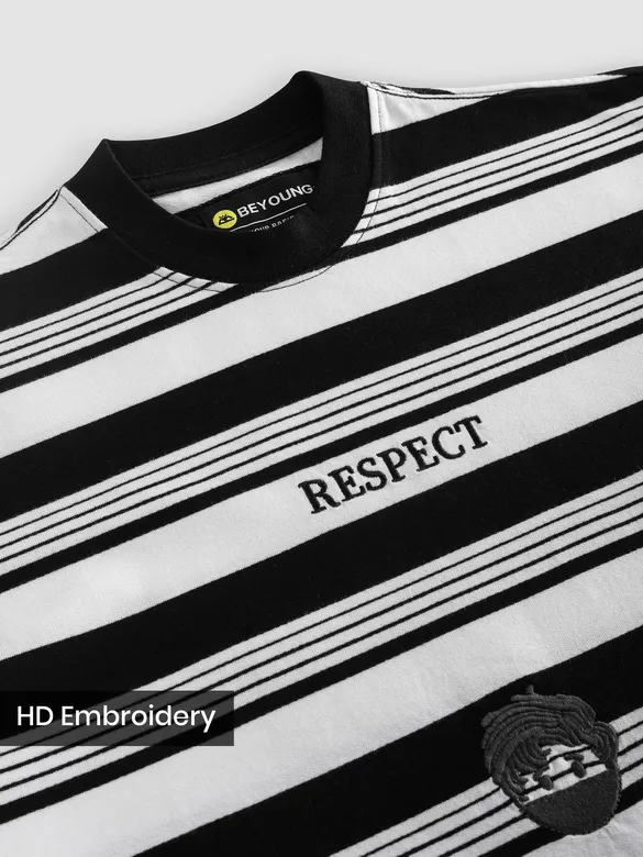 Black Striped Knitted T-Shirt